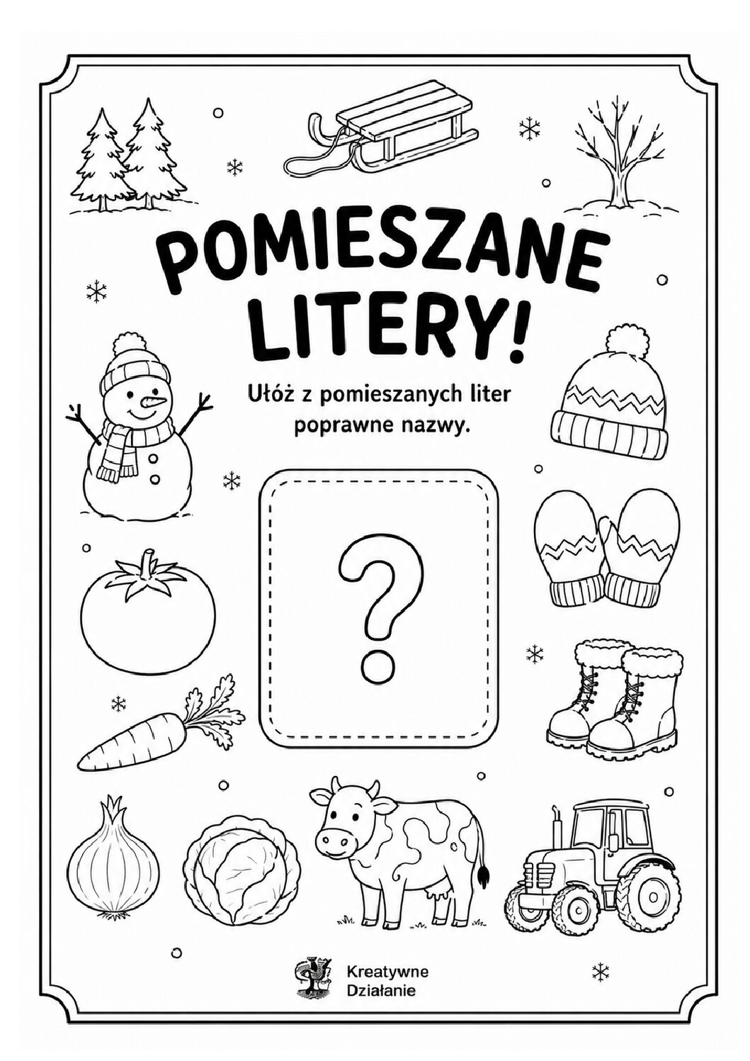 Pomieszane litery – karty pracy do nauki czytania i pisania